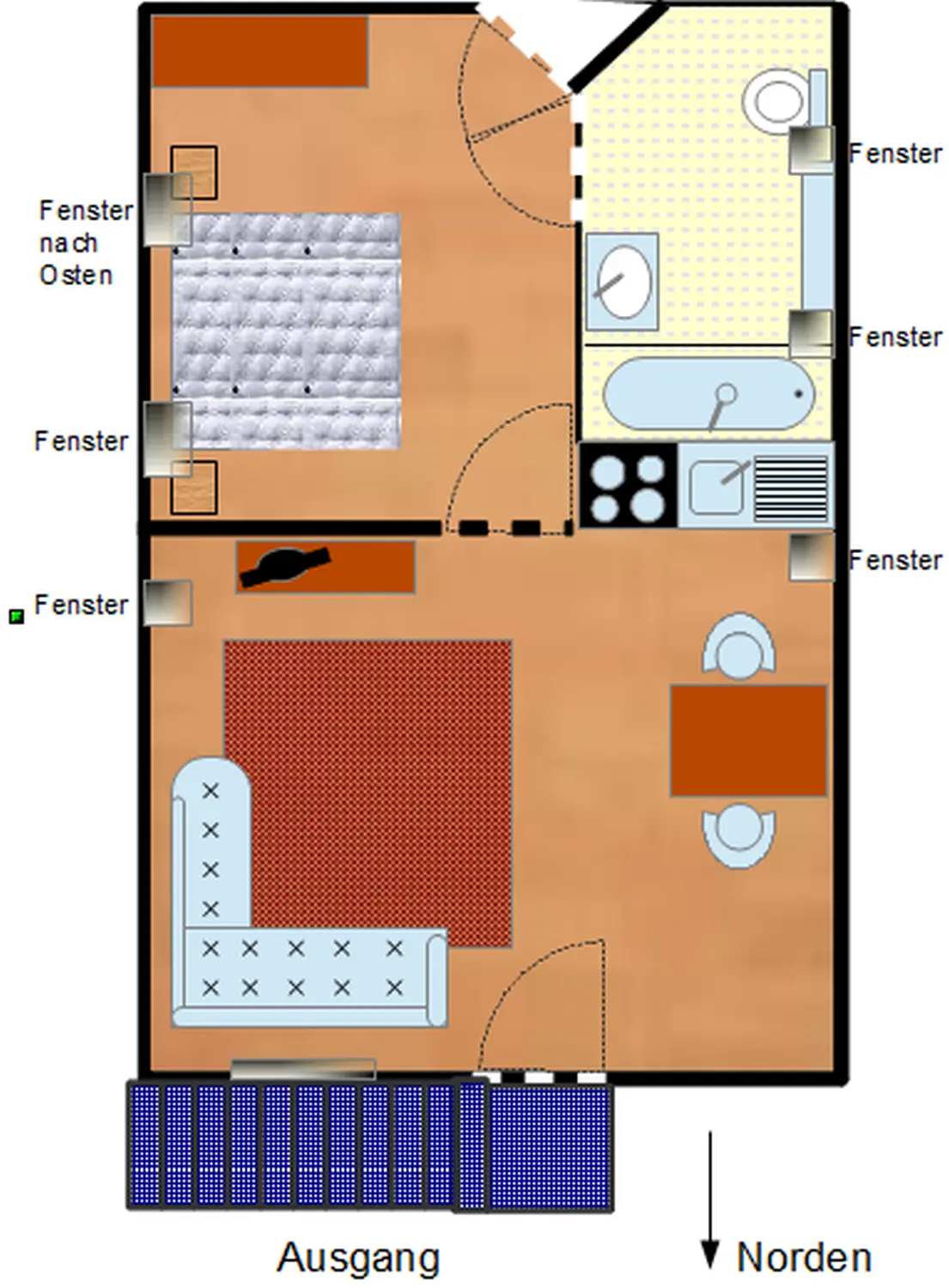 Wohnung 1 - Rebellzimmer im Haus Helgoland